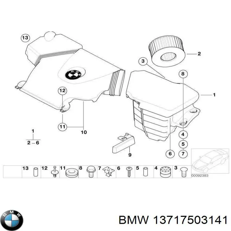 13717503141 BMW filtro de aire