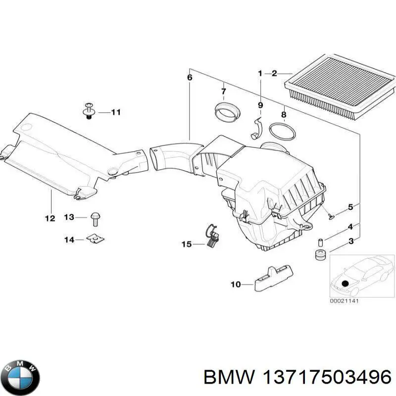 13717503496 BMW casco de filtro de aire