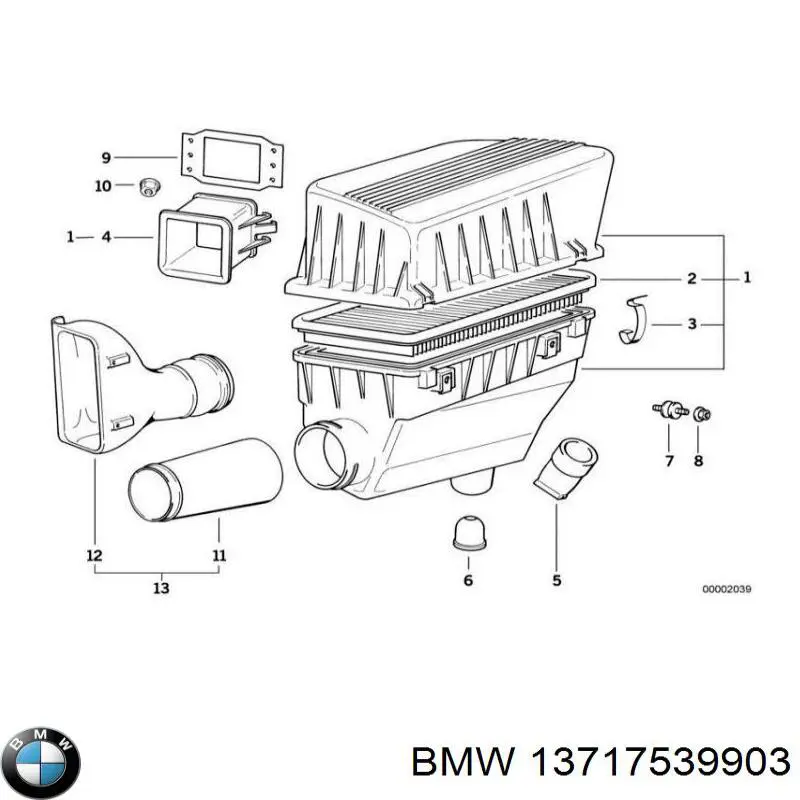 Soporte de la caja del filtro de aire BMW 13717539903