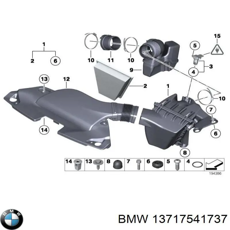 13717541737 BMW tubo flexible de aire de sobrealimentación, entrada de resonador