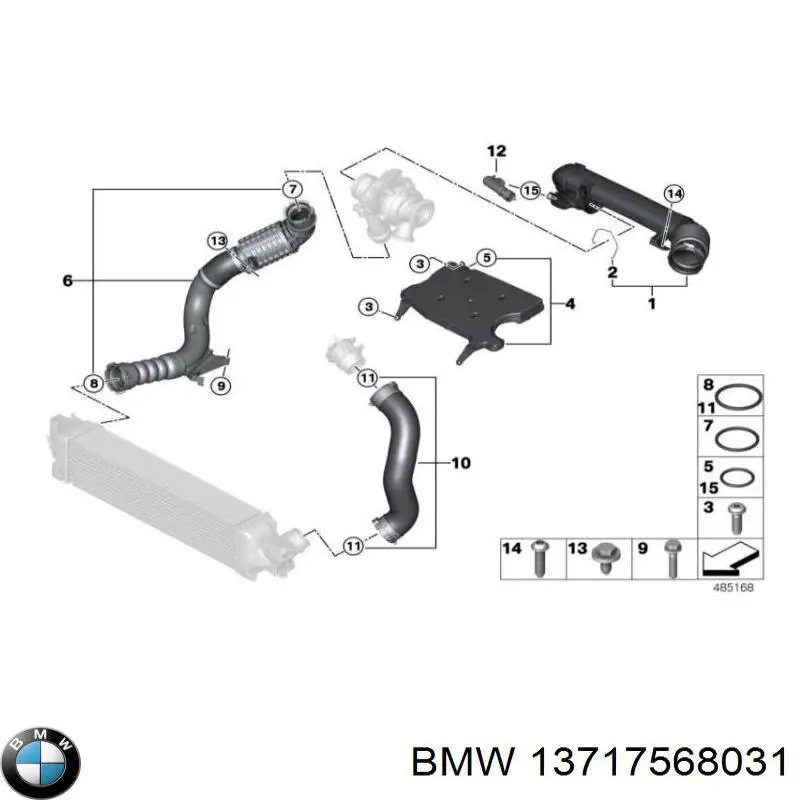 Junta tórica del tubo del intercooler BMW 13717568031 precio, desde 12,52 EUR