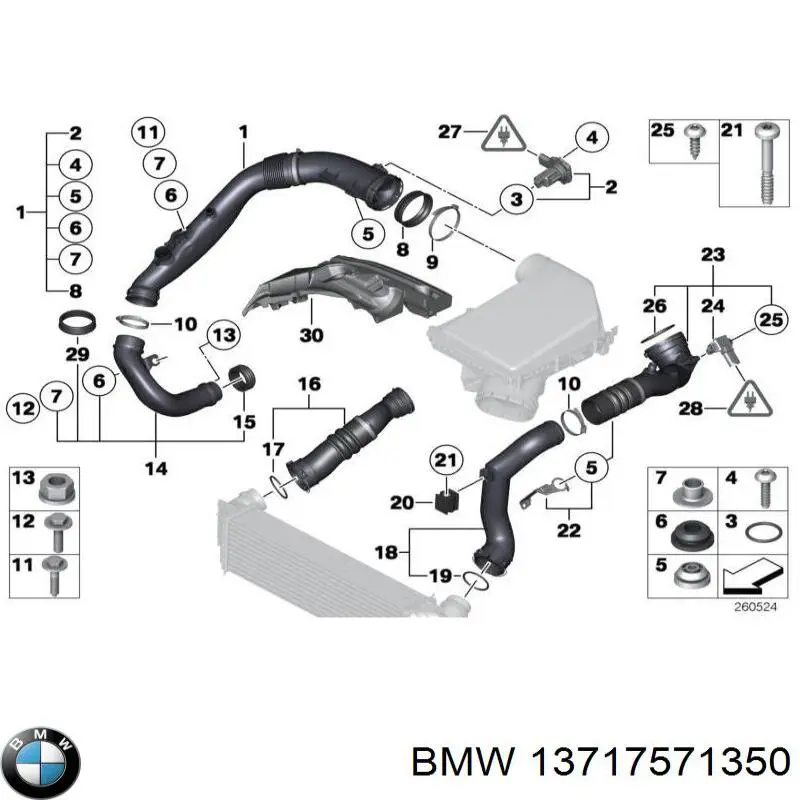 Manguito intercooler izquierdo BMW X1 (E84)