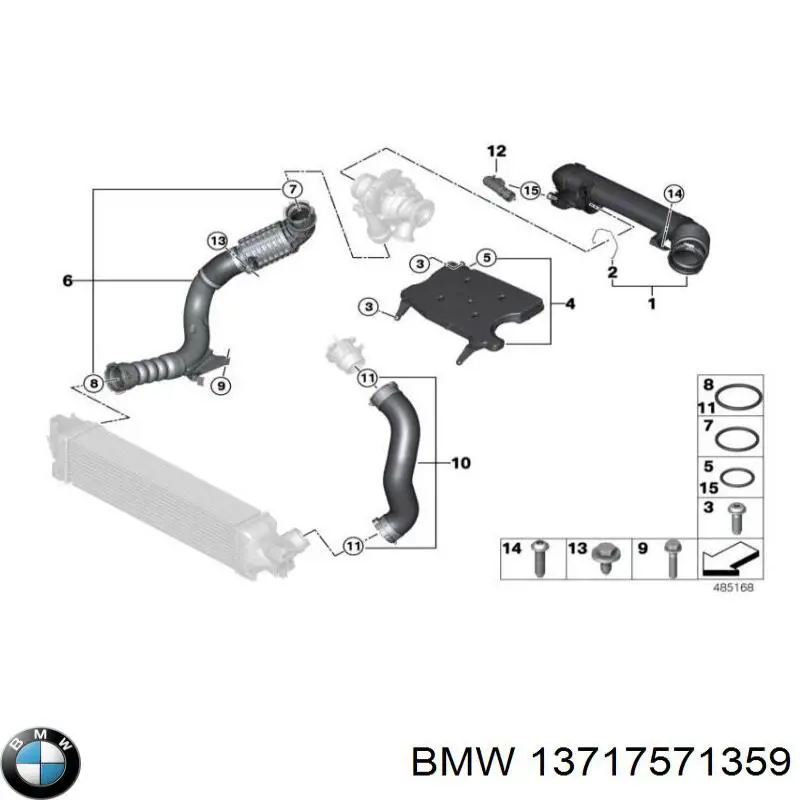 Junta tórica del tubo del intercooler BMW 13717571359 precio, desde 22,70 EUR