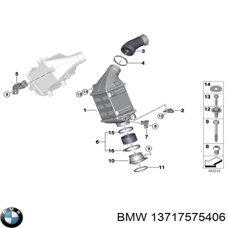 Radiador de aire de admisión BMW 13717575406