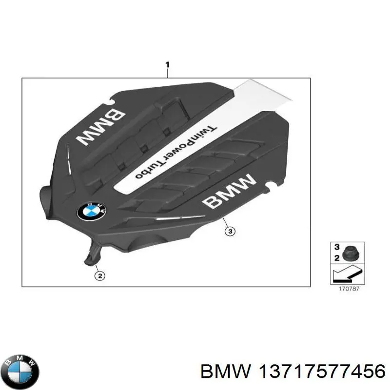 13717577456 BMW Tapa del motor decorativa