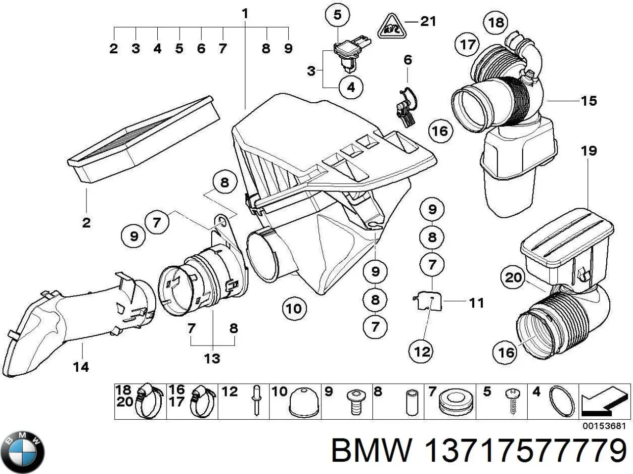 Caja del filtro de aire BMW 13717577779 precio, desde 65,70 EUR