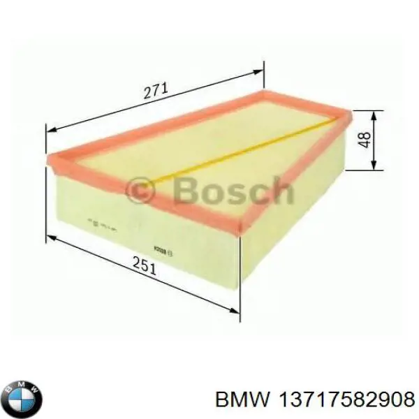 13717582908 BMW Filtro de aire de motor