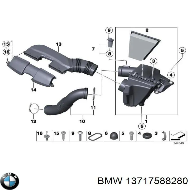 13717588280 BMW casco de filtro de aire