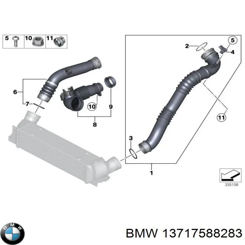 Comprar 13717588283 BMW Tubo intercooler