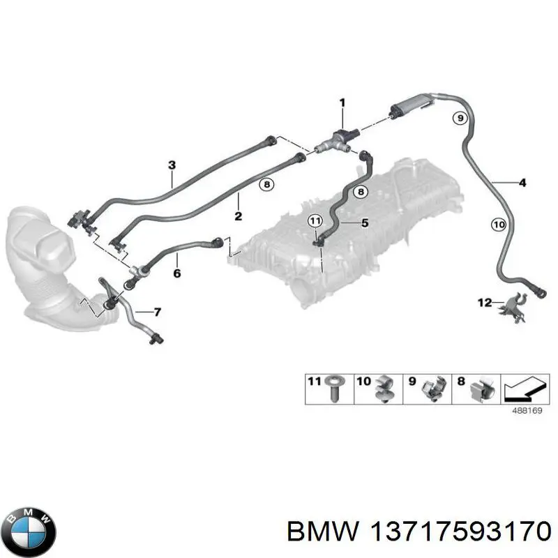 13717593170 BMW abrazadera de silenciador trasera