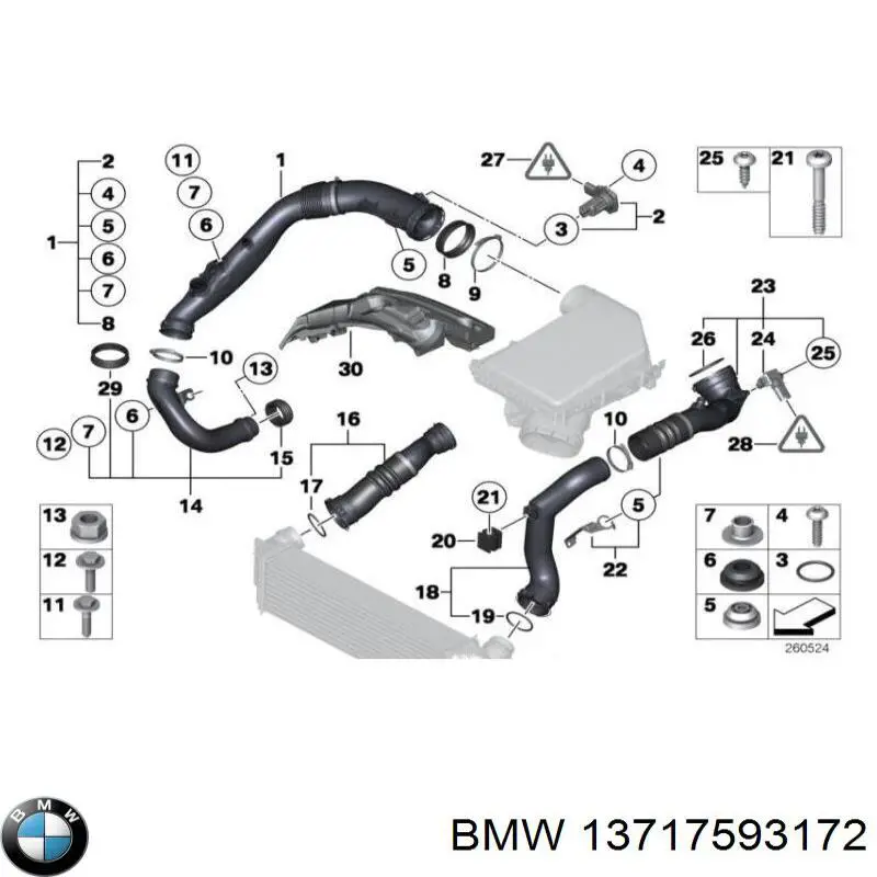 Manguera del intercooler BMW 13717593172 precio, desde 20,13 EUR