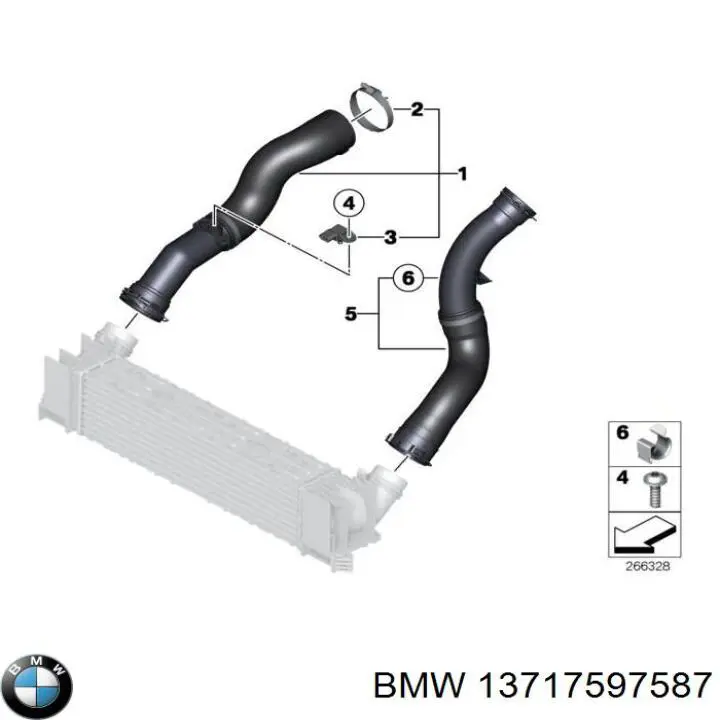 13717597587 BMW tubo flexible de aire de sobrealimentación izquierdo