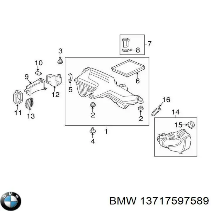 Caja del filtro de aire para BMW 2 (F23)