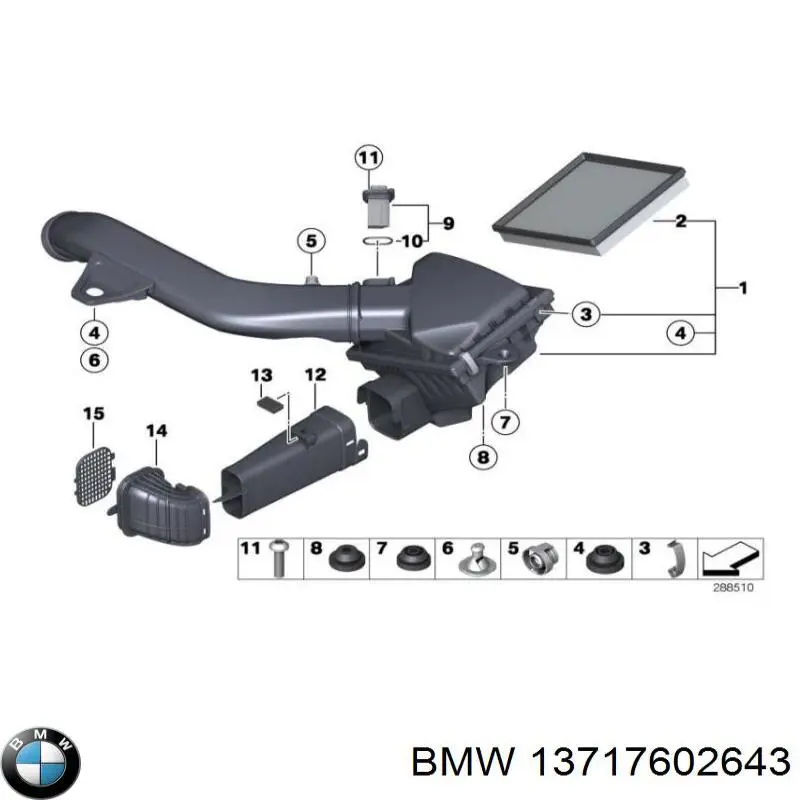 13717602643 BMW filtro de aire