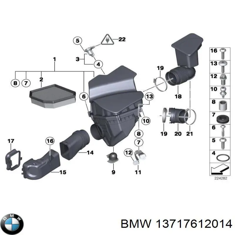 Caja del filtro de aire BMW 13717612014 precio, desde 65,04 EUR