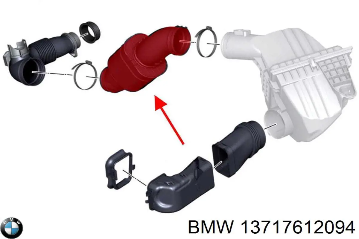 Tubo flexible de aspiración, salida del filtro de aire para BMW 5 (F10)