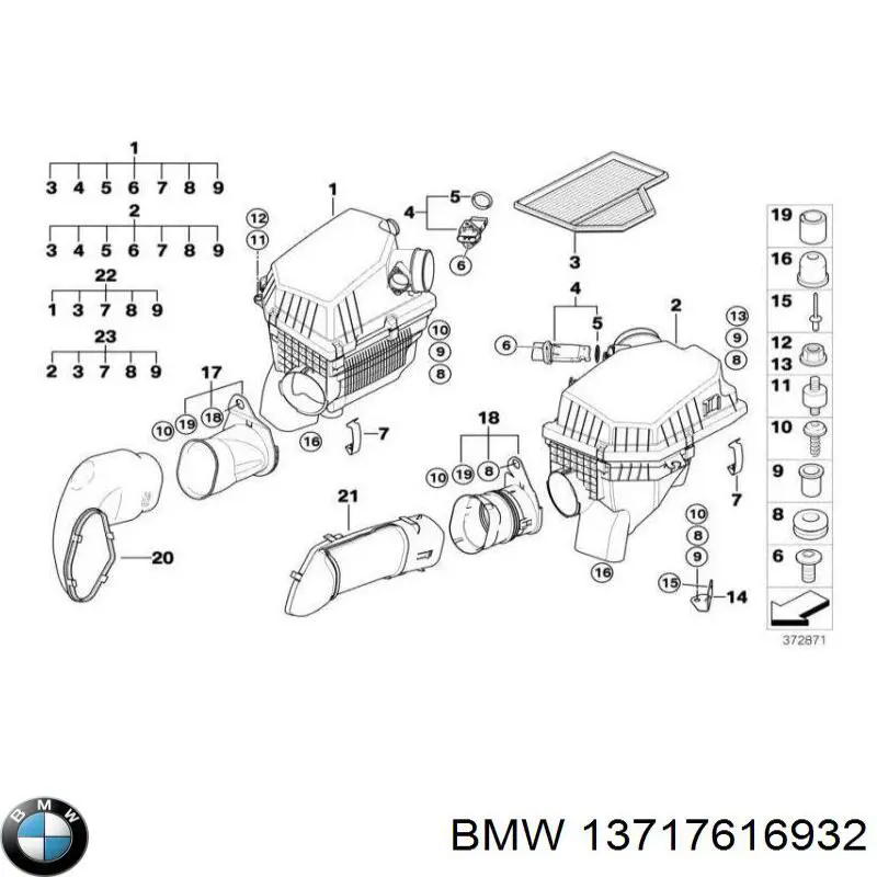 Comprar 13717616932 BMW Caja del filtro de aire