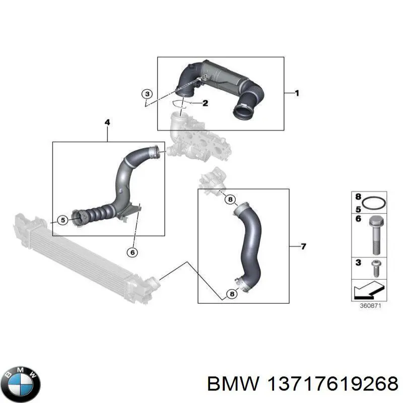 Manguito de aire del medidor de masa de aire BMW 13717619268 precio, desde 39,20 EUR