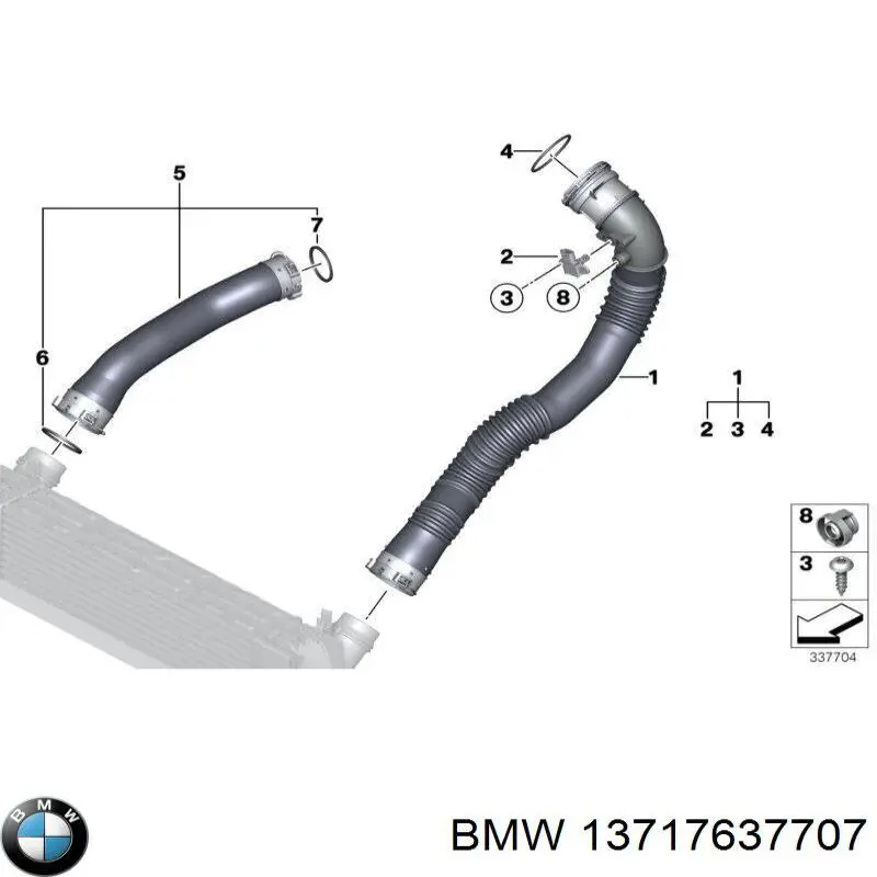 Junta tórica del tubo del intercooler BMW 13717637707 precio, desde 8,20 EUR