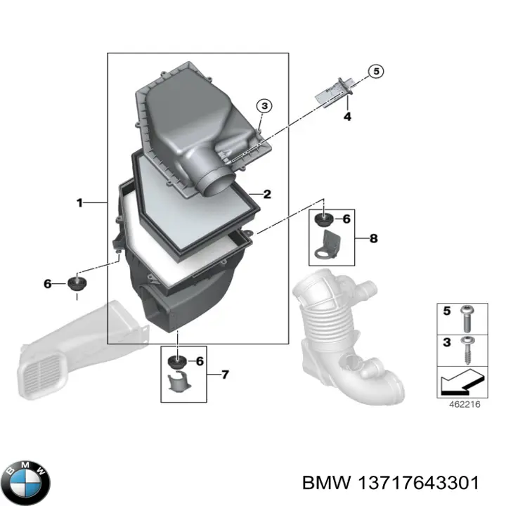 Caja del filtro de aire BMW 13717643301 precio, desde 302,02 EUR