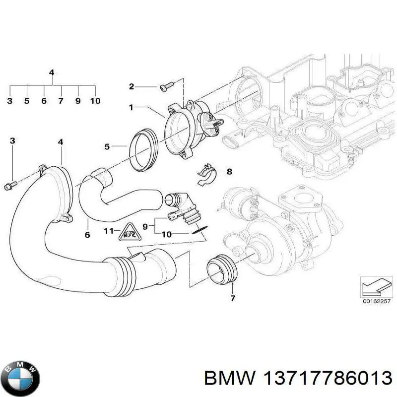 13717786013 BMW manguito, alimentación de aire