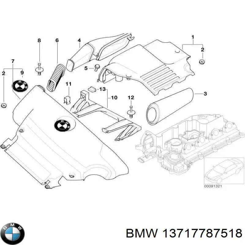 Entrada Del Filtro De Aire para BMW X3 (E83)