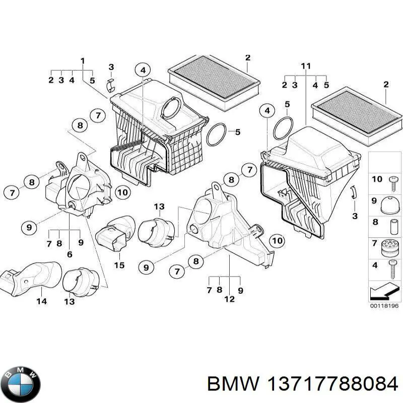 Casco de filtro de aire izquierdo para BMW 7 (E65, E66, E67)