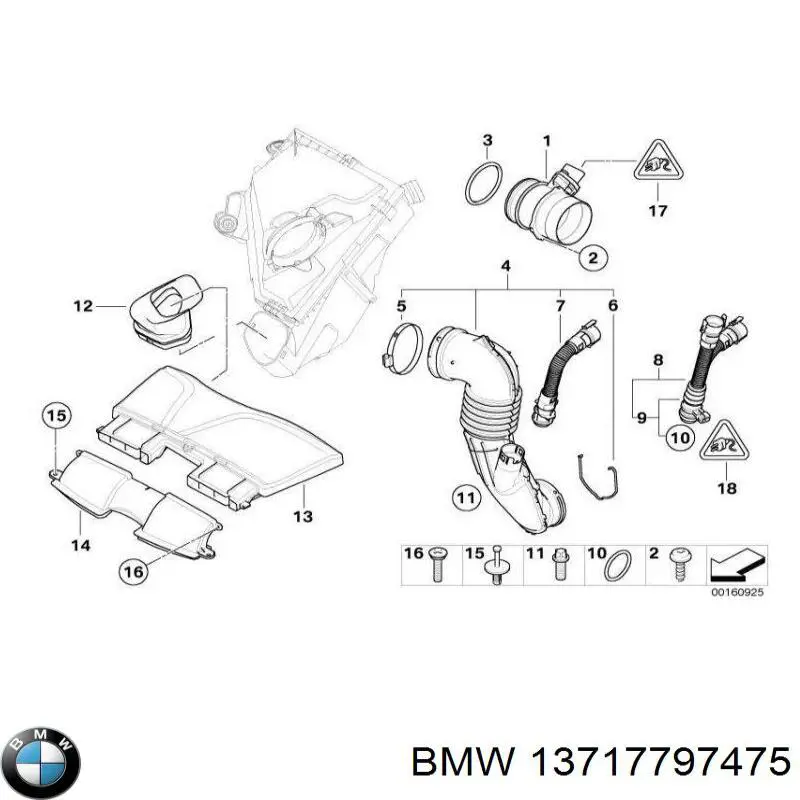 13717797475 BMW cubierta de motor decorativa
