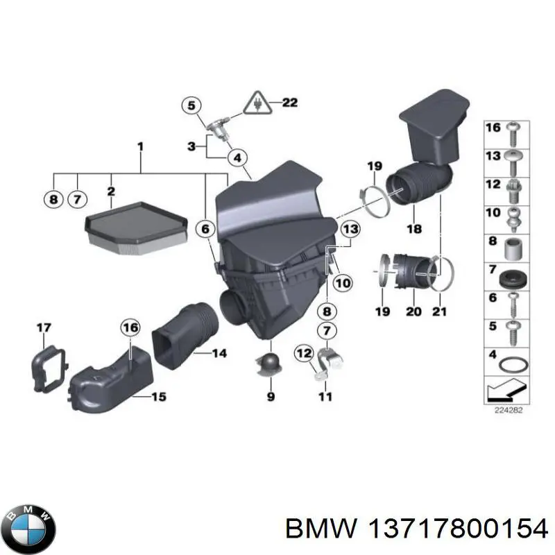 13717800154 BMW entrada del filtro de aire