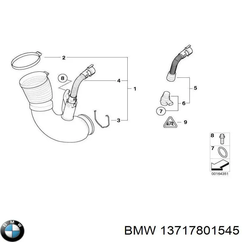 13717801545 BMW manguito, alimentación de aire