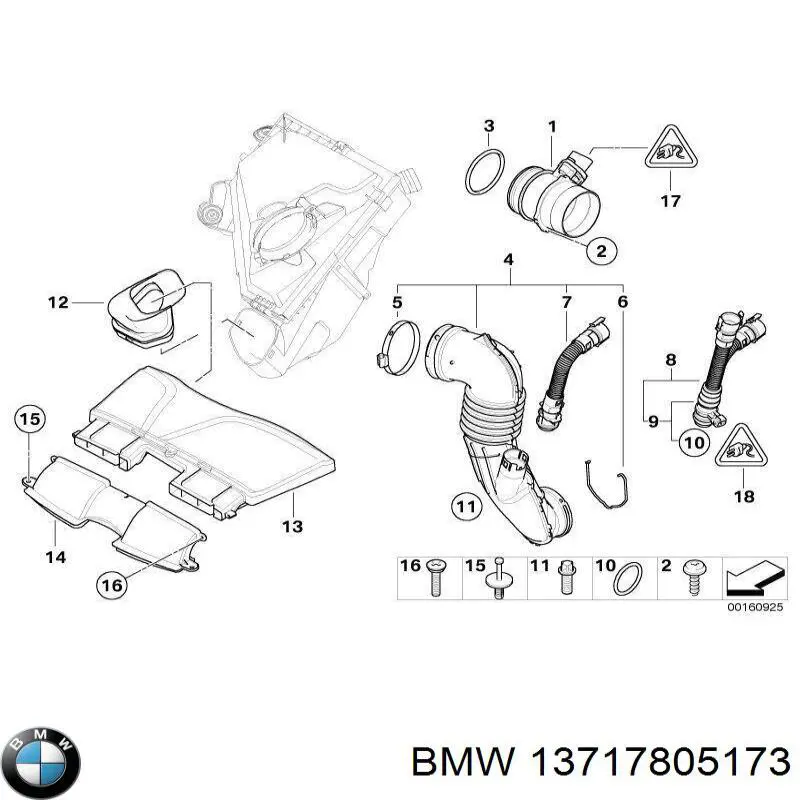 Manguito de aire del medidor de masa de aire BMW 13717810135 precio, desde 155,26 EUR