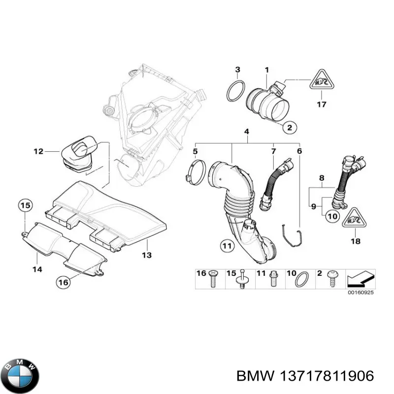 13717811906 BMW cubierta de motor decorativa