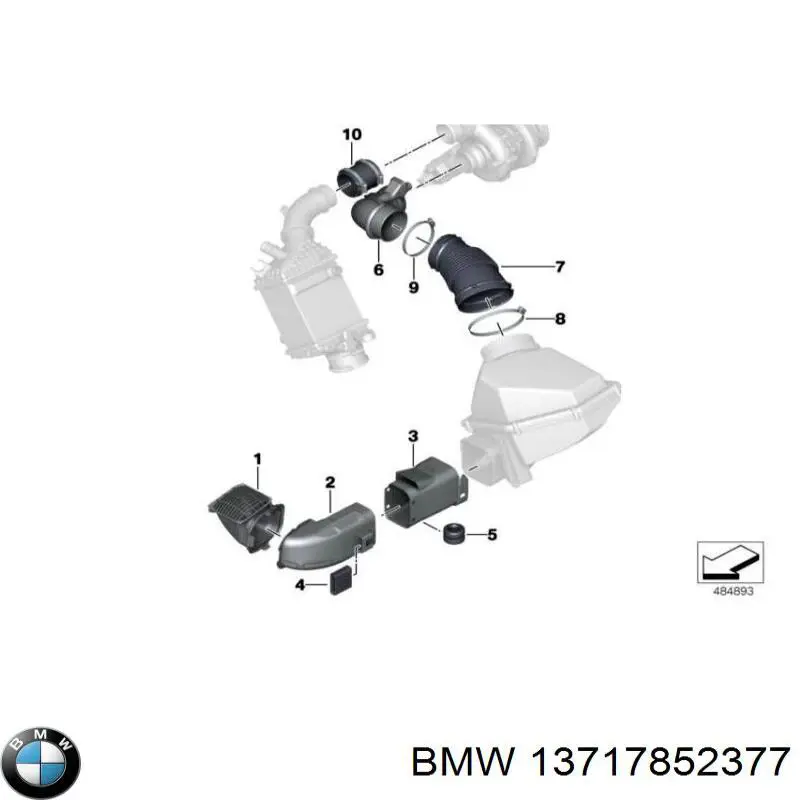 13717852377 BMW Tubo flexible de aspiración, filtro de aire