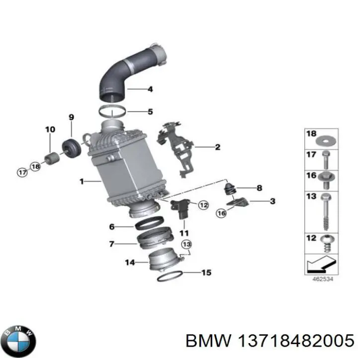 Manguera del intercooler BMW 13718482005 precio, desde 266,50 EUR