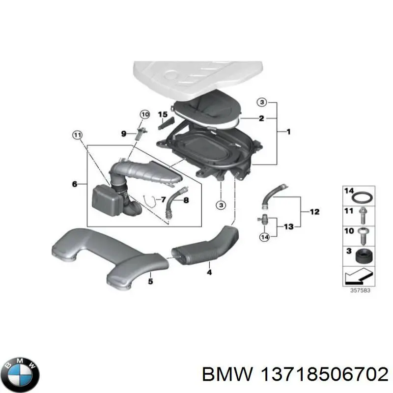 Manguito de aire del medidor de masa de aire BMW 13718506702 precio, desde 195,03 EUR