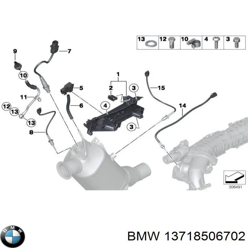 Comprar 13718506702 BMW Manguito de aire del medidor de masa de aire