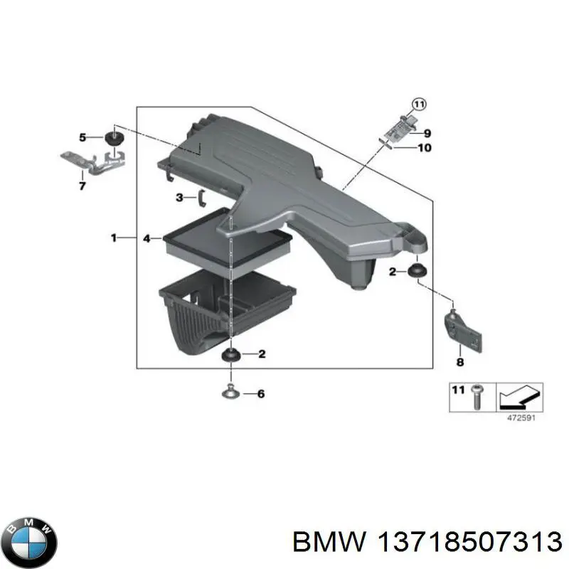 Caja del filtro de aire BMW 13718507313 precio, desde 271,52 EUR