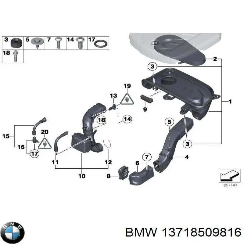 13718509816 BMW manguito, alimentación de aire