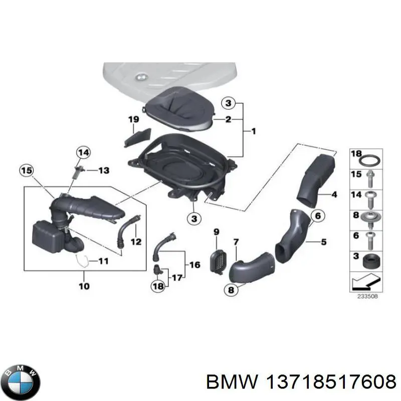 13718517608 BMW manguito, alimentación de aire