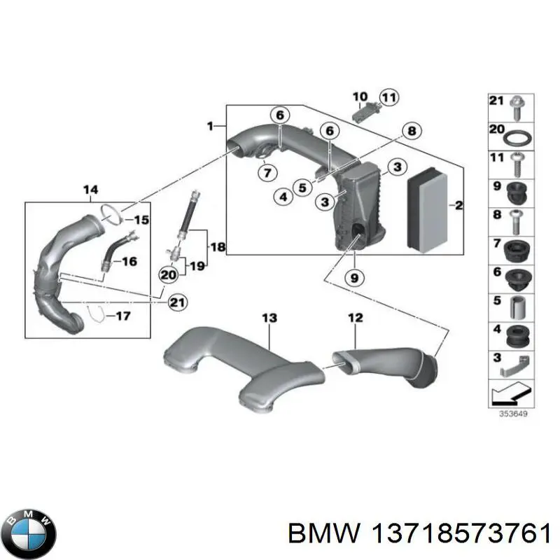 13718573761 BMW casco de filtro de aire