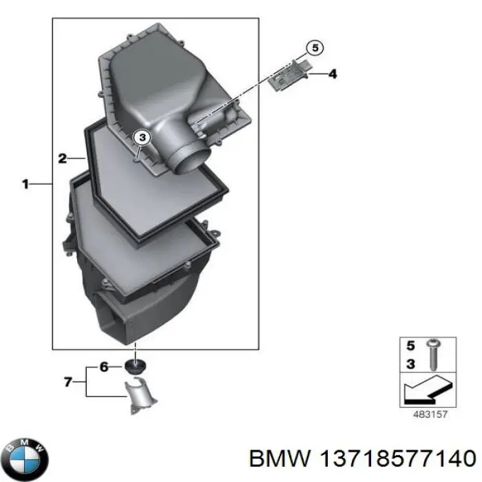 Caja del filtro de aire BMW 13718577140 precio, desde 302,02 EUR