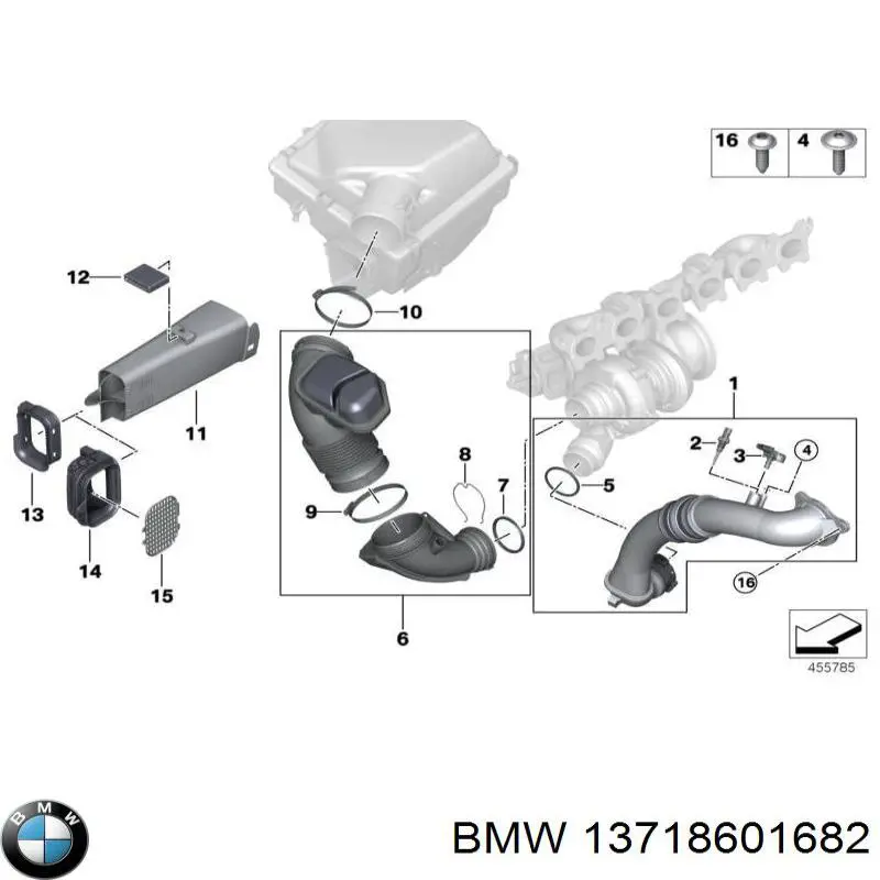 Manguito de aire del medidor de masa de aire BMW 13718601682 precio, desde 232,40 EUR