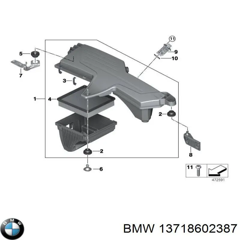 Caja del filtro de aire BMW 13718602387 precio, desde 386,82 EUR