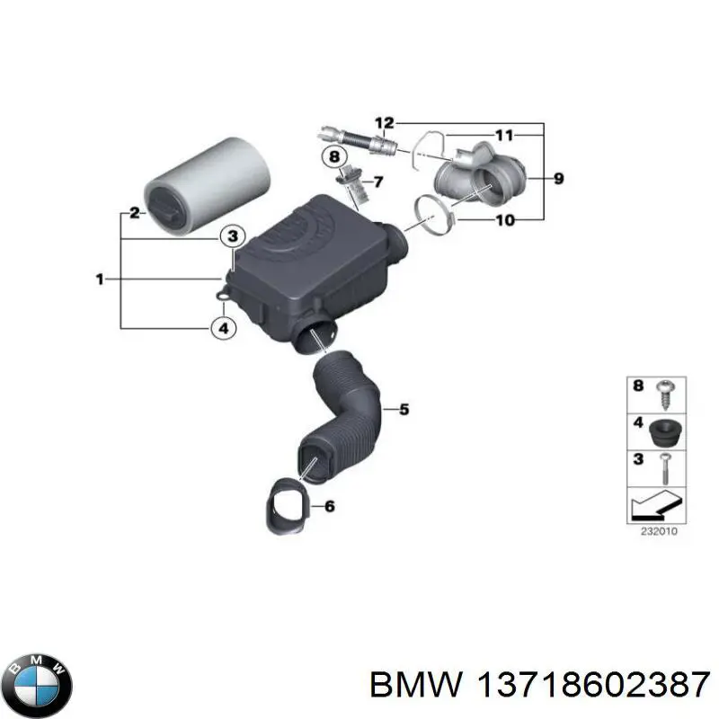 13718602387 BMW casco de filtro de aire