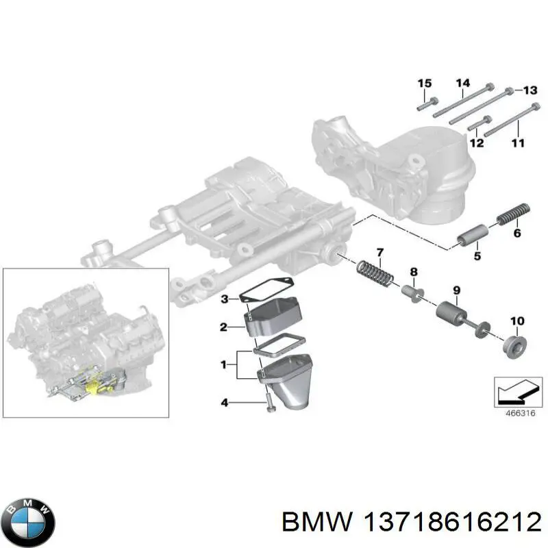 13718616212 BMW tubo flexible de aire de sobrealimentación izquierdo