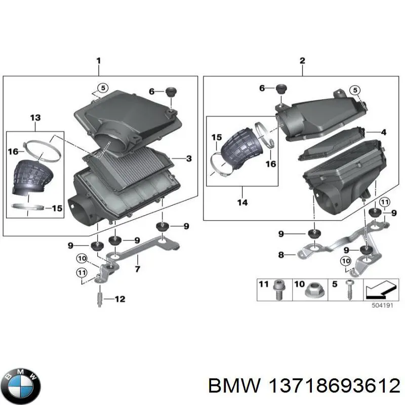 El filtro de aire BMW 13718693612 precio, desde 22,20 EUR