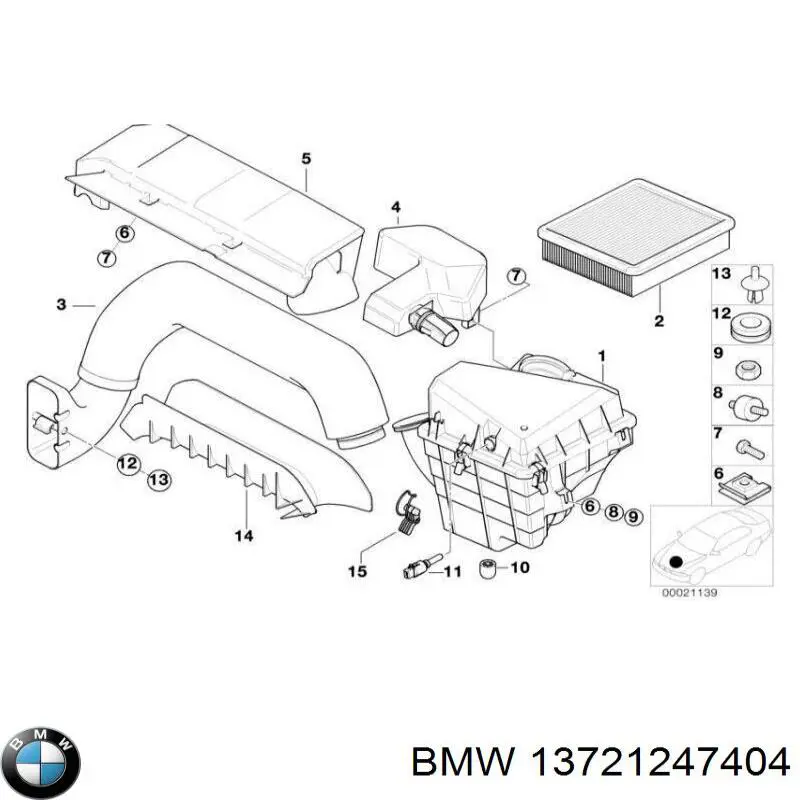 13721247404 BMW filtro de aire