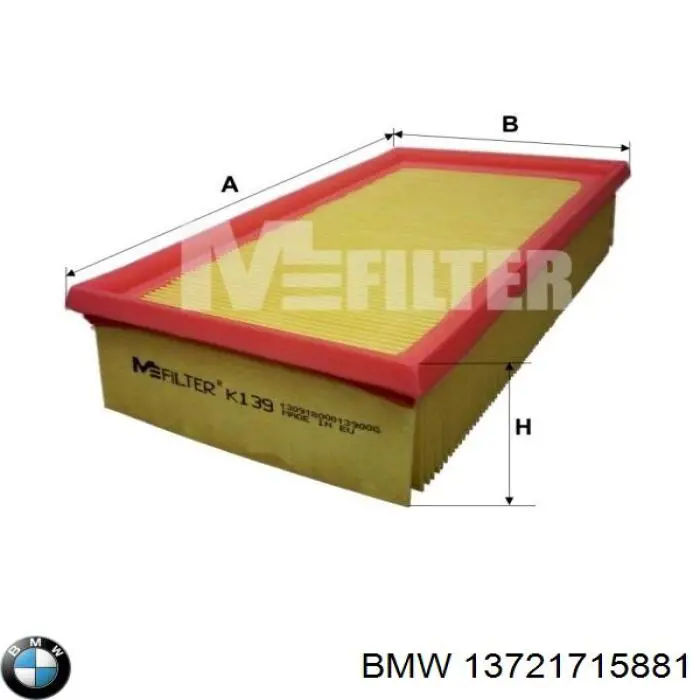 Filtro aire BMW 13721715881