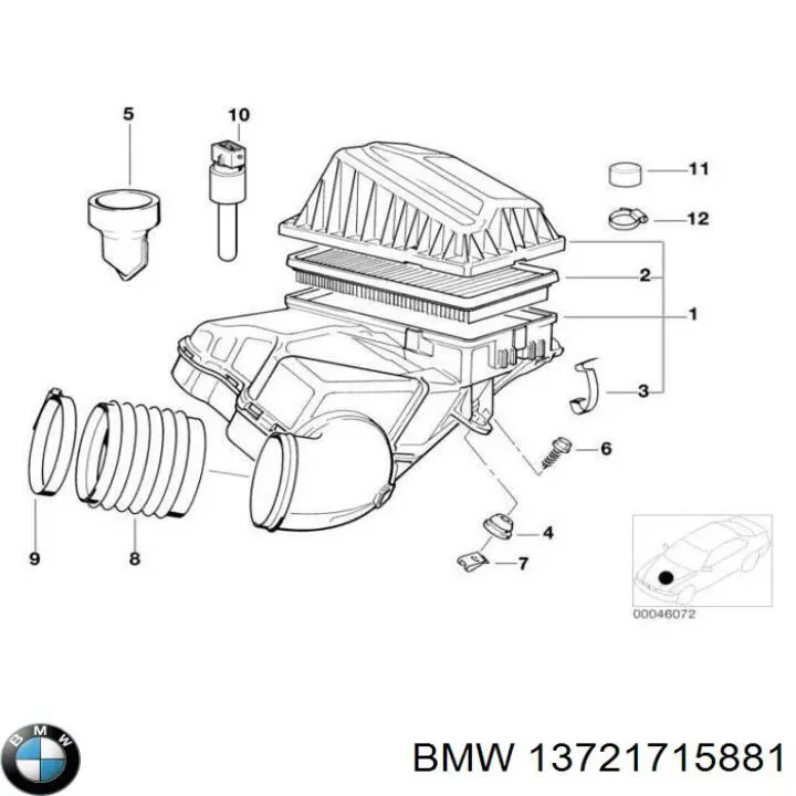 13721715881 BMW Filtro de aire de motor
