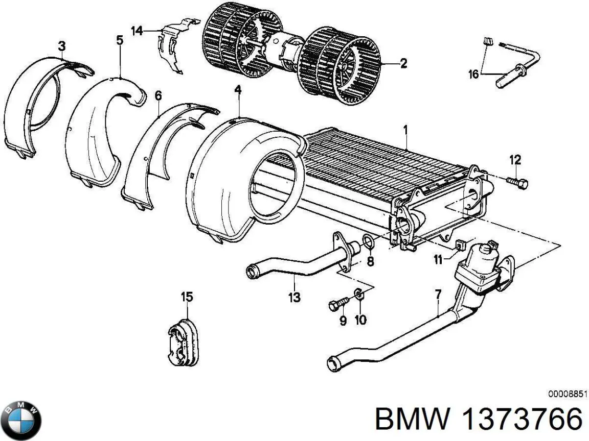 1373766 BMW motor eléctrico, ventilador habitáculo